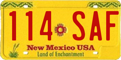 NM license plate 114SAF