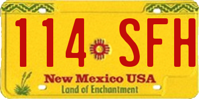 NM license plate 114SFH