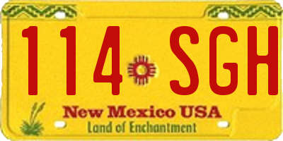 NM license plate 114SGH