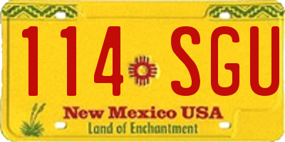 NM license plate 114SGU