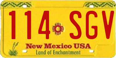 NM license plate 114SGV