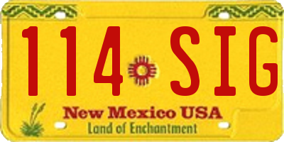 NM license plate 114SIG