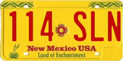 NM license plate 114SLN