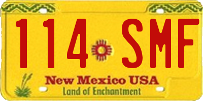 NM license plate 114SMF