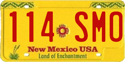NM license plate 114SMO