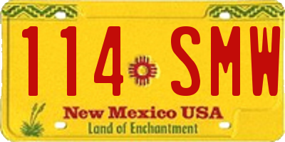 NM license plate 114SMW