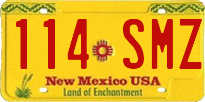 NM license plate 114SMZ