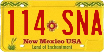 NM license plate 114SNA