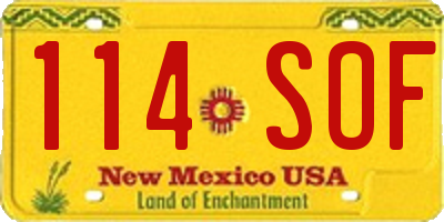 NM license plate 114SOF