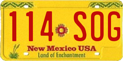 NM license plate 114SOG