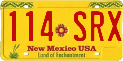 NM license plate 114SRX