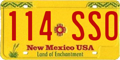 NM license plate 114SSO