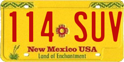 NM license plate 114SUV