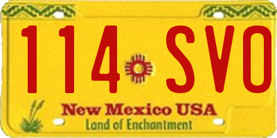 NM license plate 114SVO