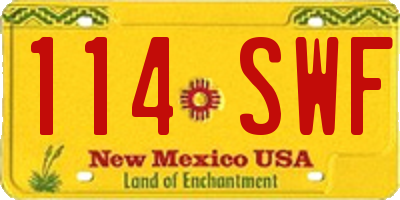 NM license plate 114SWF