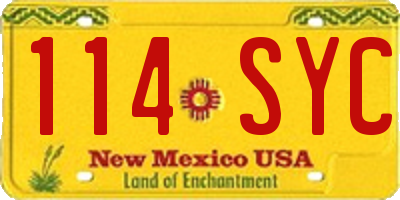 NM license plate 114SYC