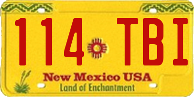 NM license plate 114TBI