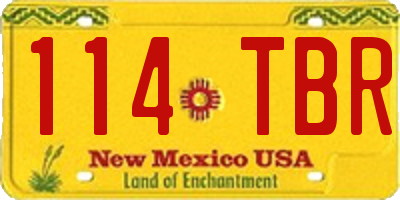 NM license plate 114TBR