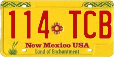 NM license plate 114TCB
