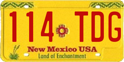 NM license plate 114TDG