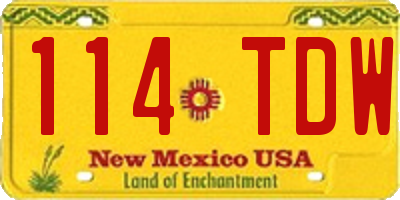 NM license plate 114TDW