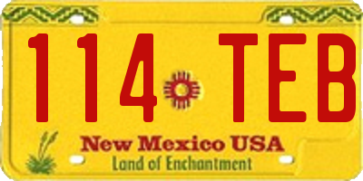 NM license plate 114TEB
