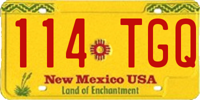 NM license plate 114TGQ