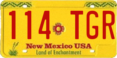 NM license plate 114TGR