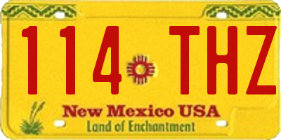 NM license plate 114THZ