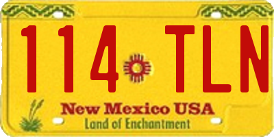 NM license plate 114TLN