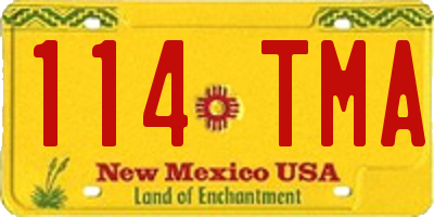 NM license plate 114TMA