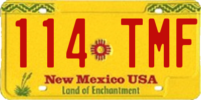 NM license plate 114TMF