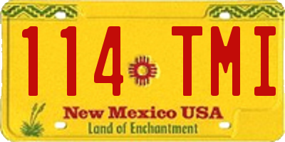 NM license plate 114TMI