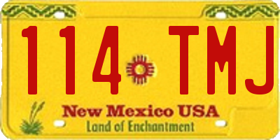 NM license plate 114TMJ