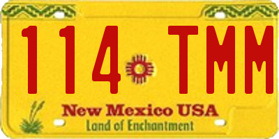 NM license plate 114TMM