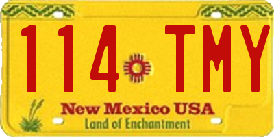 NM license plate 114TMY
