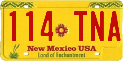NM license plate 114TNA
