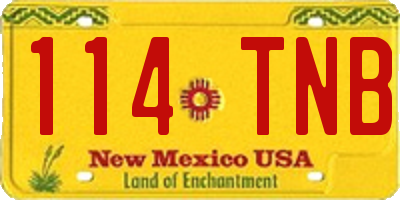 NM license plate 114TNB