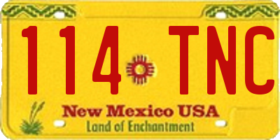 NM license plate 114TNC