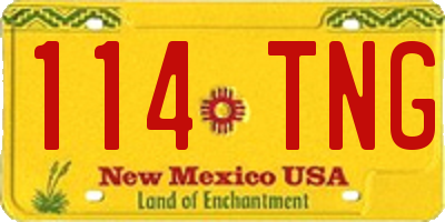 NM license plate 114TNG