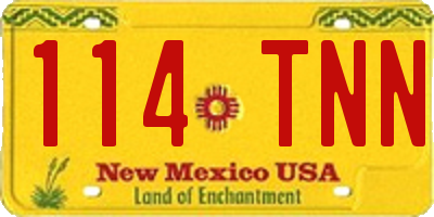 NM license plate 114TNN