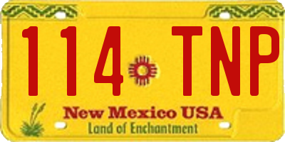 NM license plate 114TNP