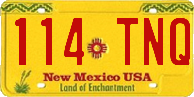 NM license plate 114TNQ