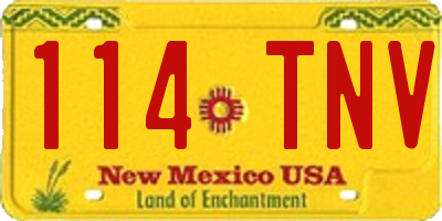 NM license plate 114TNV