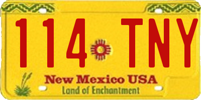 NM license plate 114TNY
