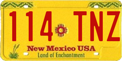 NM license plate 114TNZ