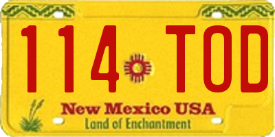 NM license plate 114TOD