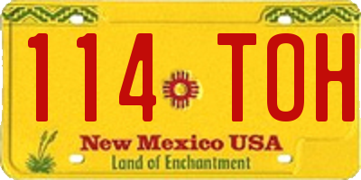 NM license plate 114TOH