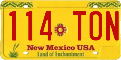NM license plate 114TON
