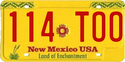 NM license plate 114TOO